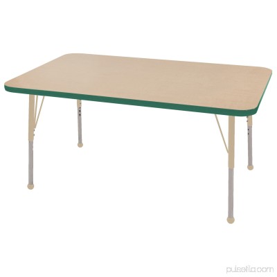 ECR4Kids 30in x 48in Rectangle Everyday T-Mold Adjustable Activity Table Oak/Navy - Standard Ball 565360839